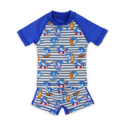 Baby Boys Rash Guard Set – Blue with Shark Print