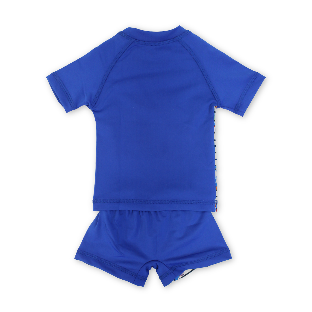 Baby Boys Rash Guard Set – Blue with Shark Print
