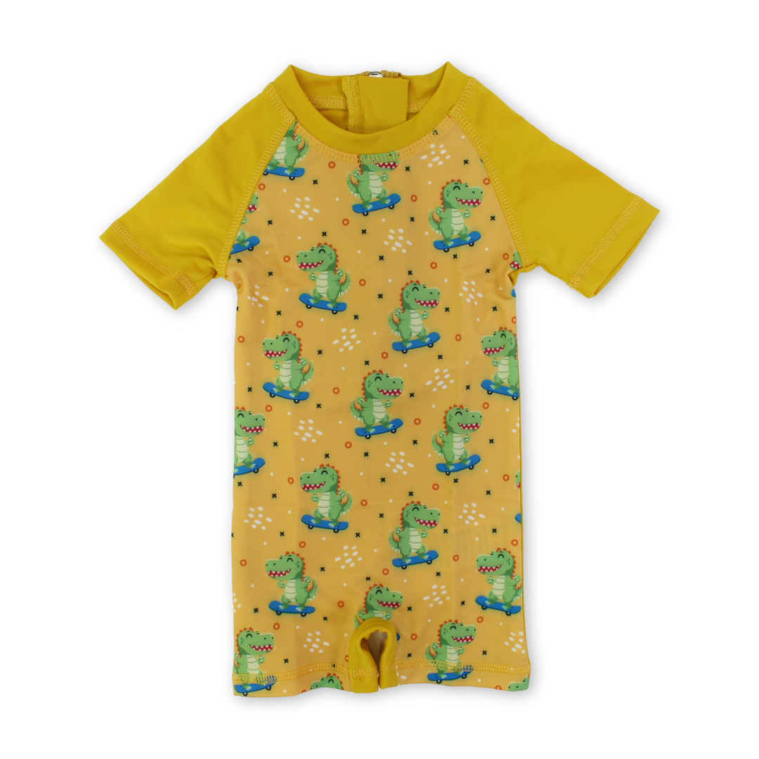 Baby Boys Sunsuit One-Piece – with Dino Print - Clothing - I.Wear