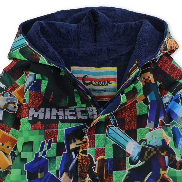 Baby Boys Waterproof Swim Robe – Multicolor with Minecrafft Print