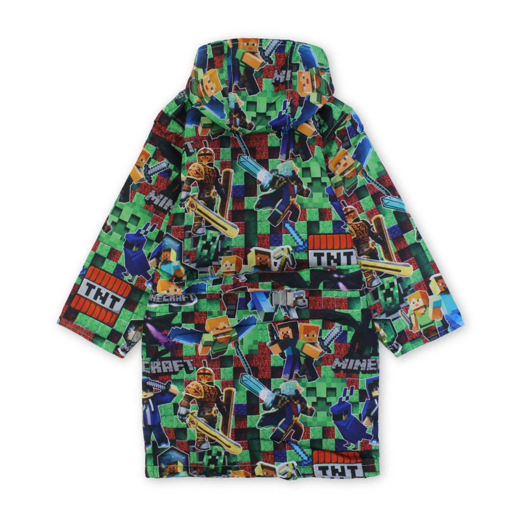 Baby Boys Waterproof Swim Robe – Multicolor with Minecrafft Print