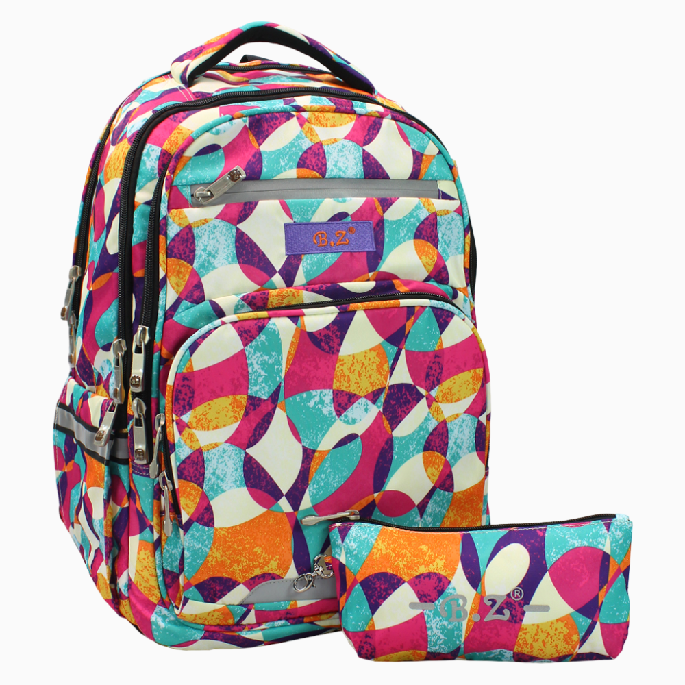 Multicolored School Set - 20 Inches (Backpack + Pencil Case)
