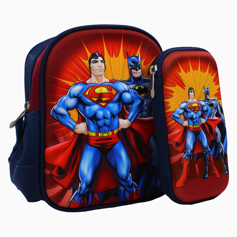 Batman & Superman School Set (Lunch Bag + Pencil Case)