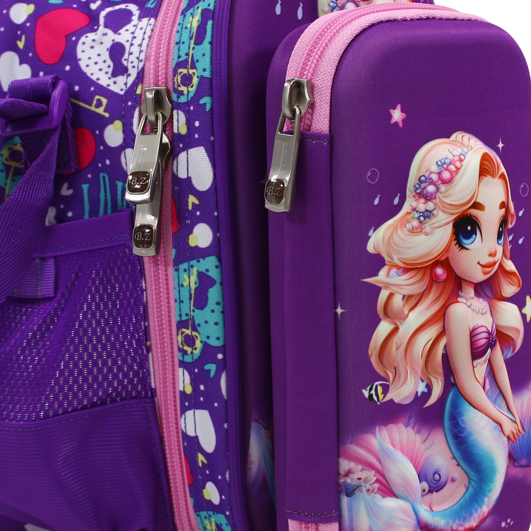 BZ Mermaid School Set (Lunch Bag + Pencil Case) – Purple