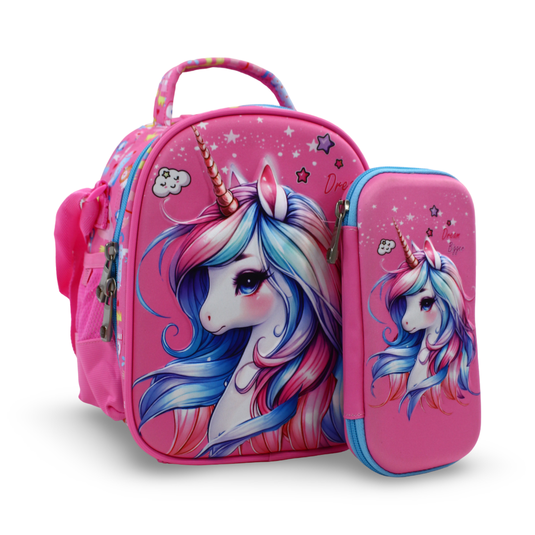 BZ Unicorn School Set (Lunch Bag + Pencil Case) – Pink