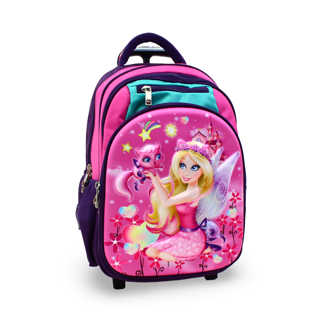 BZ Princess Fairy Trolley Bag 16.5 Inches – Purple & Pink