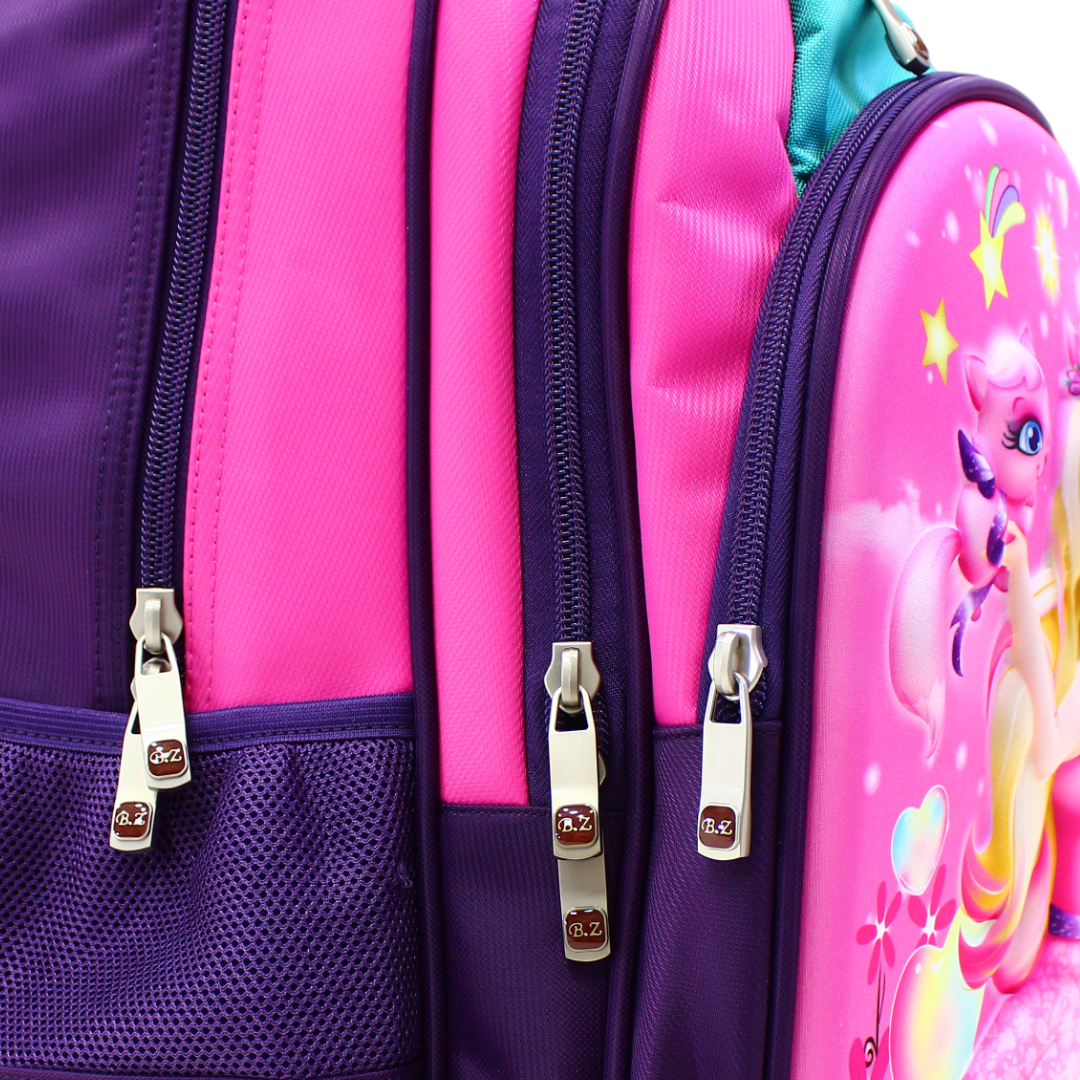 BZ Princess Fairy Trolley Bag 16.5 Inches – Purple & Pink