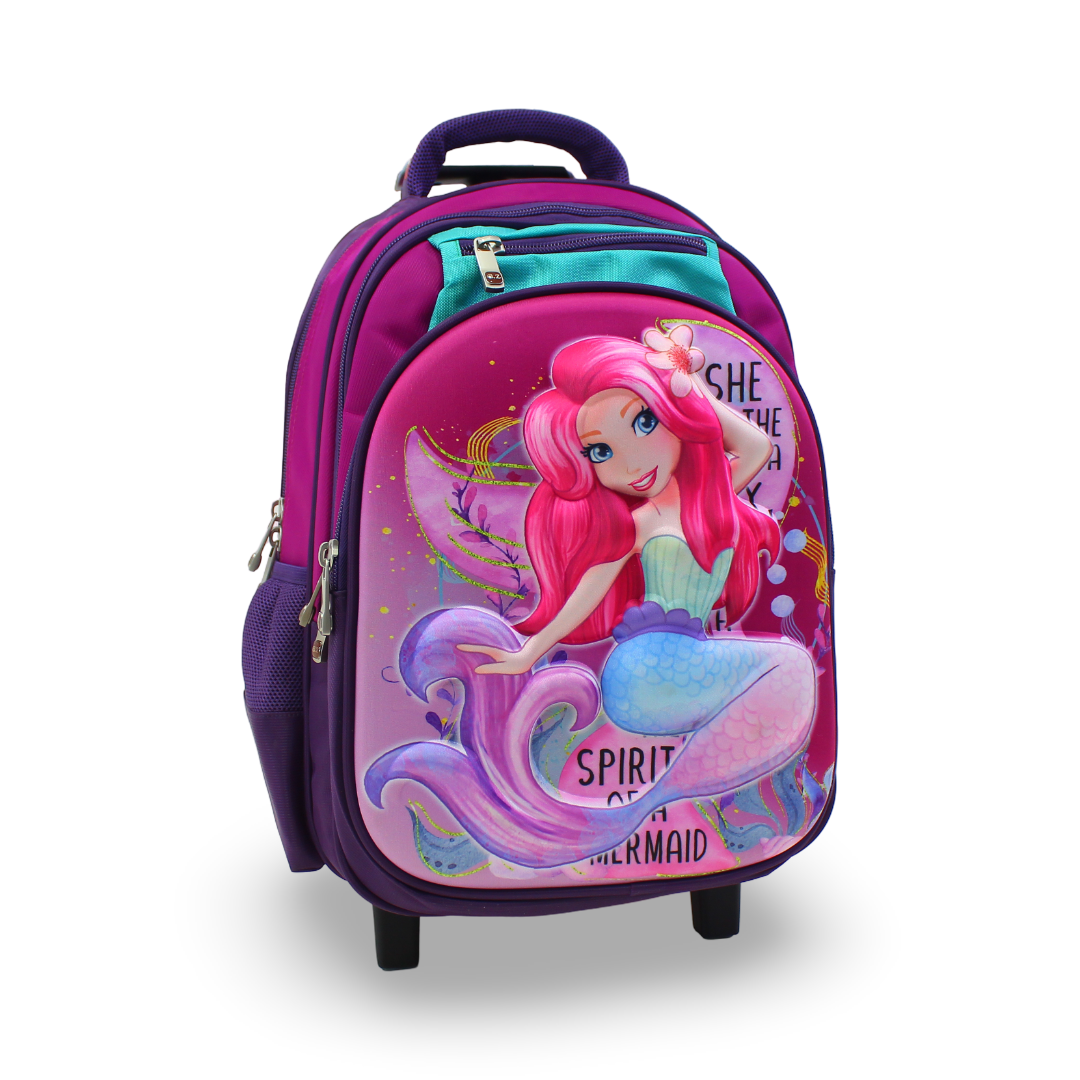 BZ Mermaid Trolley Bag 16.5 Inches – Purple & Fuchsia
