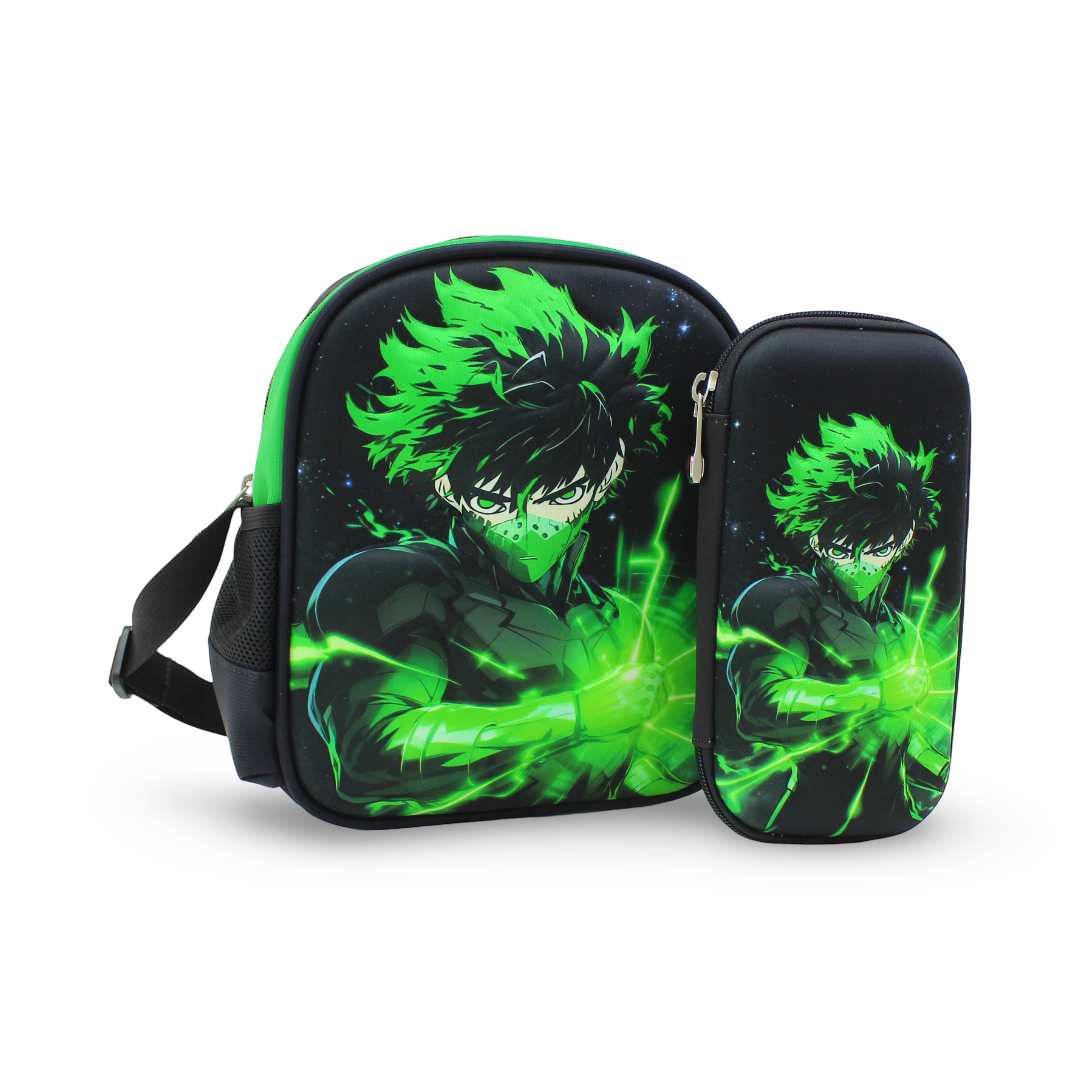 BZ Midoriya (Lunch Bag + Pencil Case) – Green & Black - School - BZ-SCHOOL