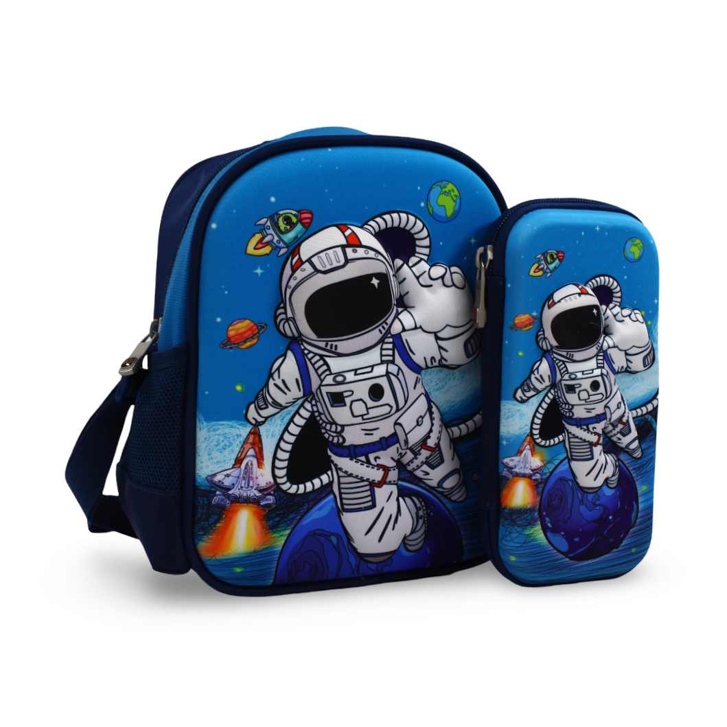BZ Astronaut (حقيبة غداء + مقلمة) – فيروزي و كحلي