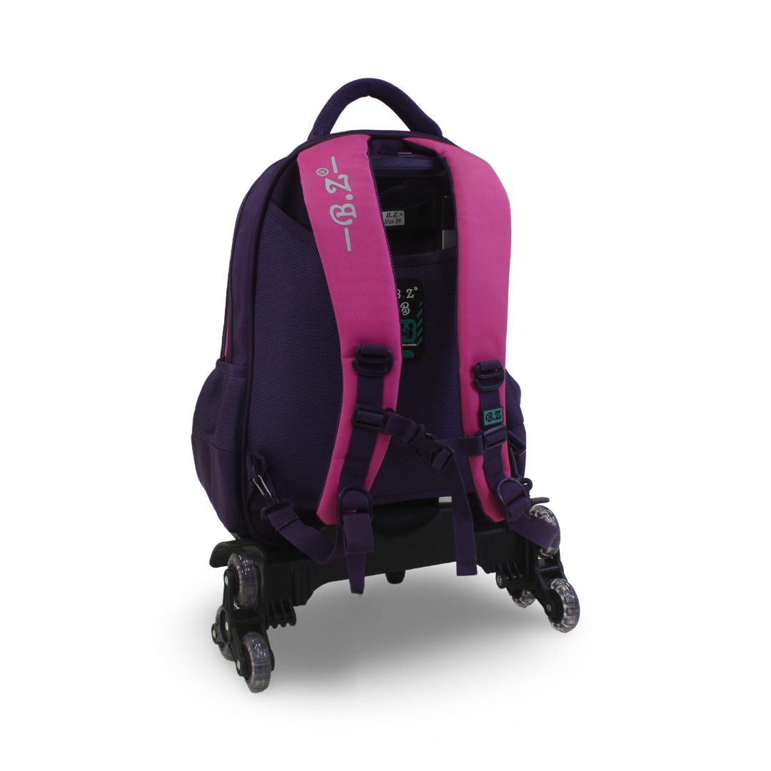 BZ Princess Trolley Bag 18 Inches – Purple & Pink