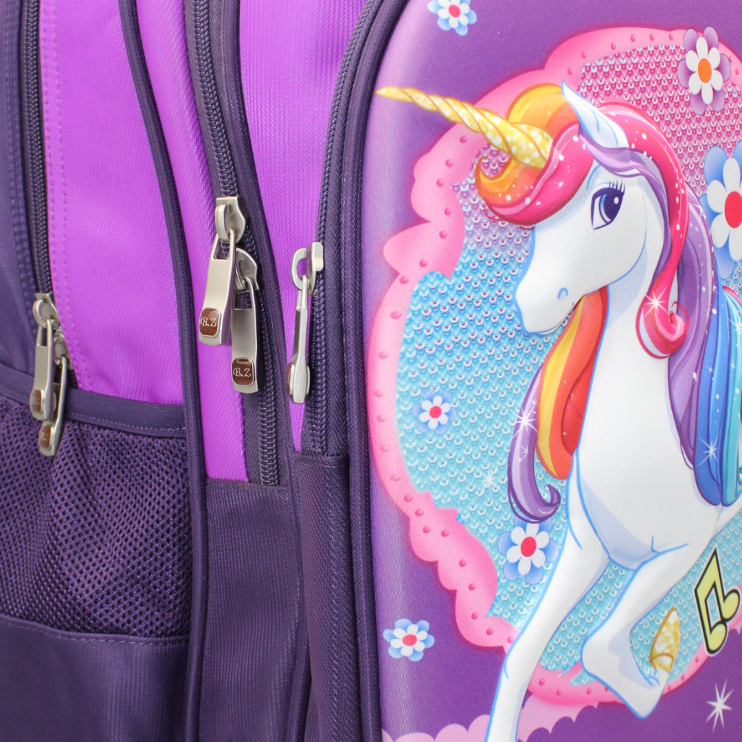 BZ Unicorn Trolley Bag 18 Inches – Purple