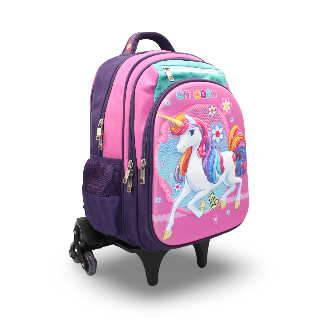 BZ Unicorn Trolley Bag 18 Inches – Purple & Pink