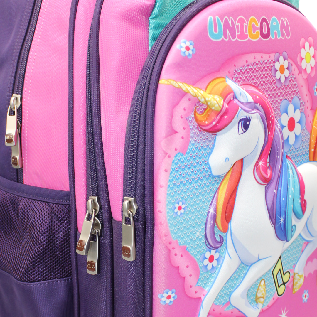 BZ Unicorn Trolley Bag 18 Inches – Purple & Pink