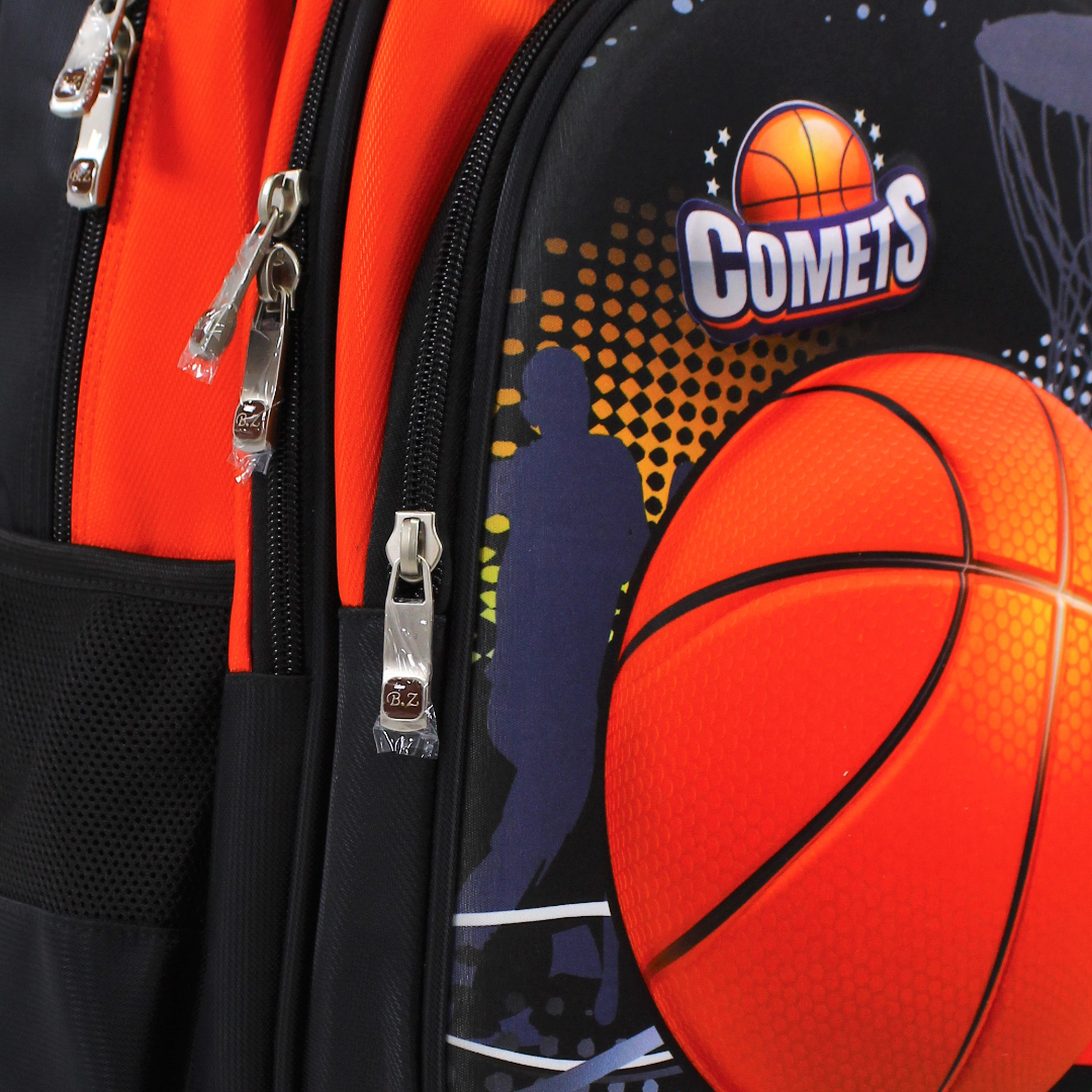 BZ Basketball Trolley Bag 18 Inches – Orange & Black
