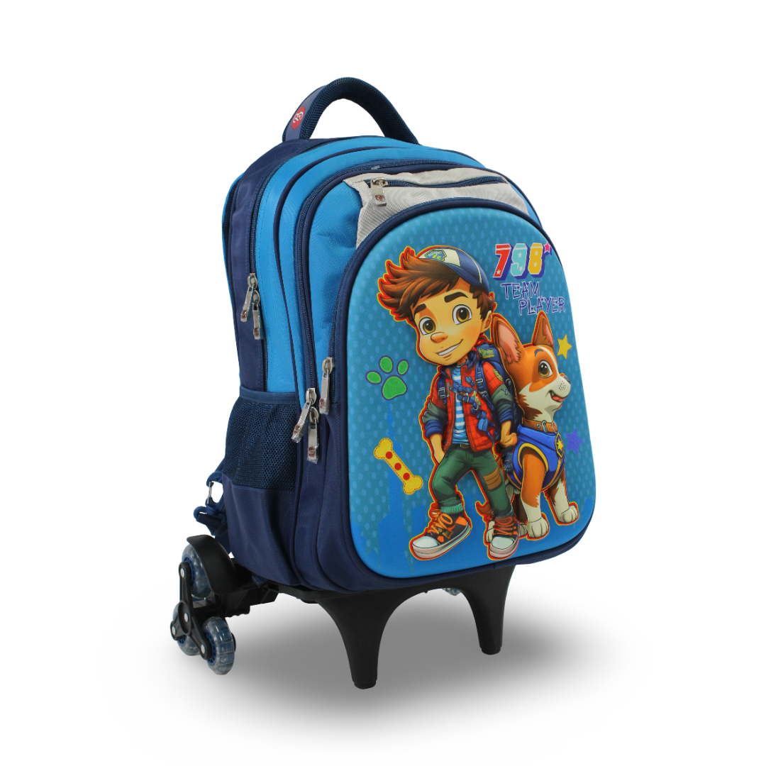BZ Paw Patrol Trolley Bag 18 Inches – Turquoise & Navy