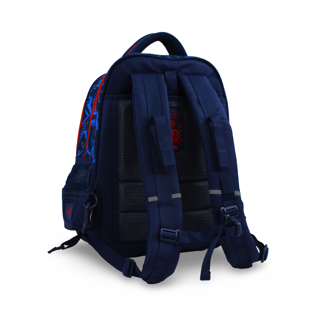 BZ Spider-Man Backpack with Trolley Sleeve 17 Inches – Orange & Navy