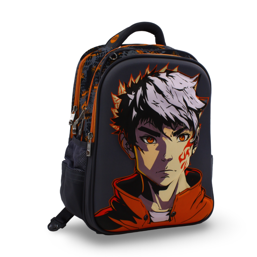 BZ Anime Backpack with Trolley Sleeve 17 Inches – Grey