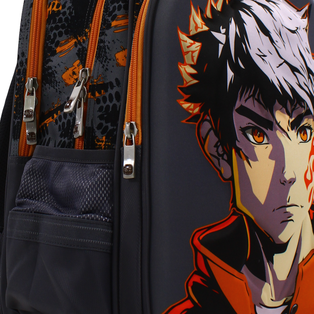 BZ Anime Backpack with Trolley Sleeve 17 Inches – Grey