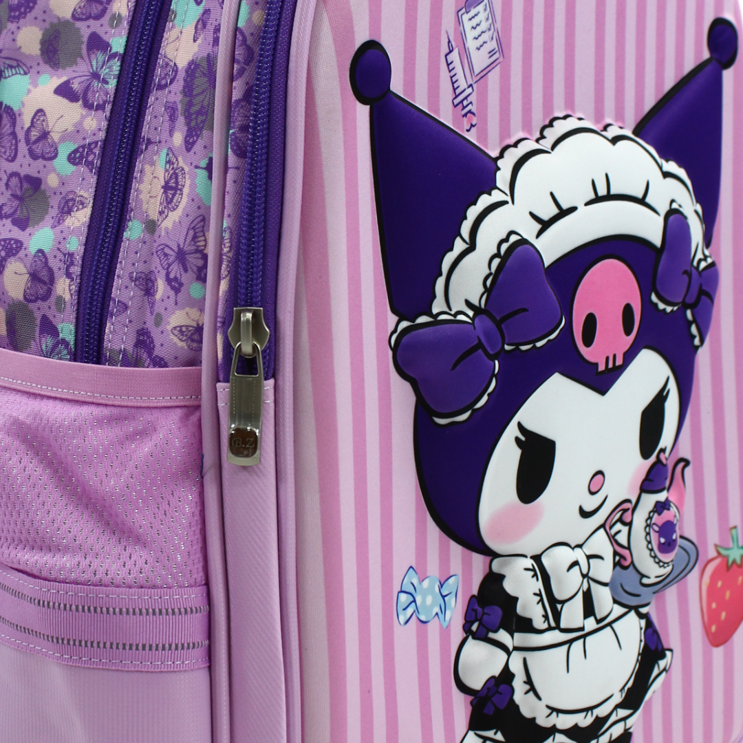 BZ Kuromi Backpack with Trolley Sleeve 17 Inches – Purple