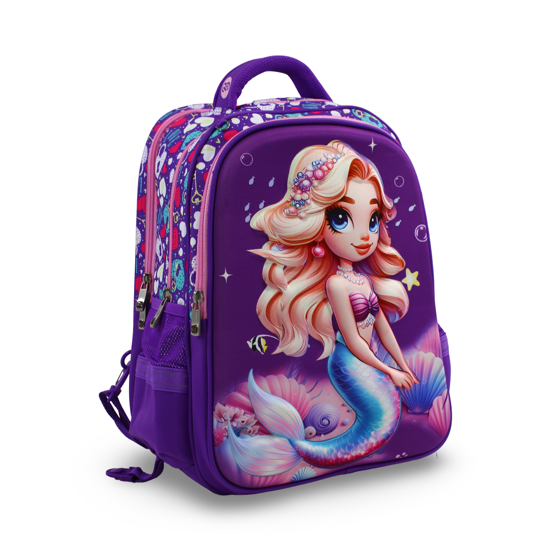 BZ Mermaid Backpack with Trolley Sleeve 17 Inches – Purple