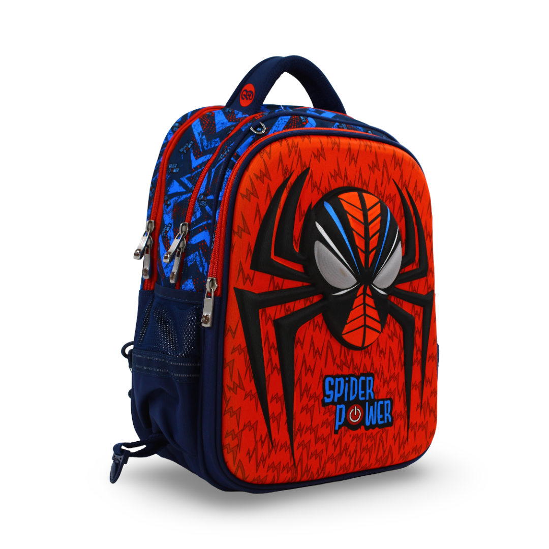 BZ Spider-Man Backpack 18.5 Inches with Trolley Sleeve – Orange & Navy