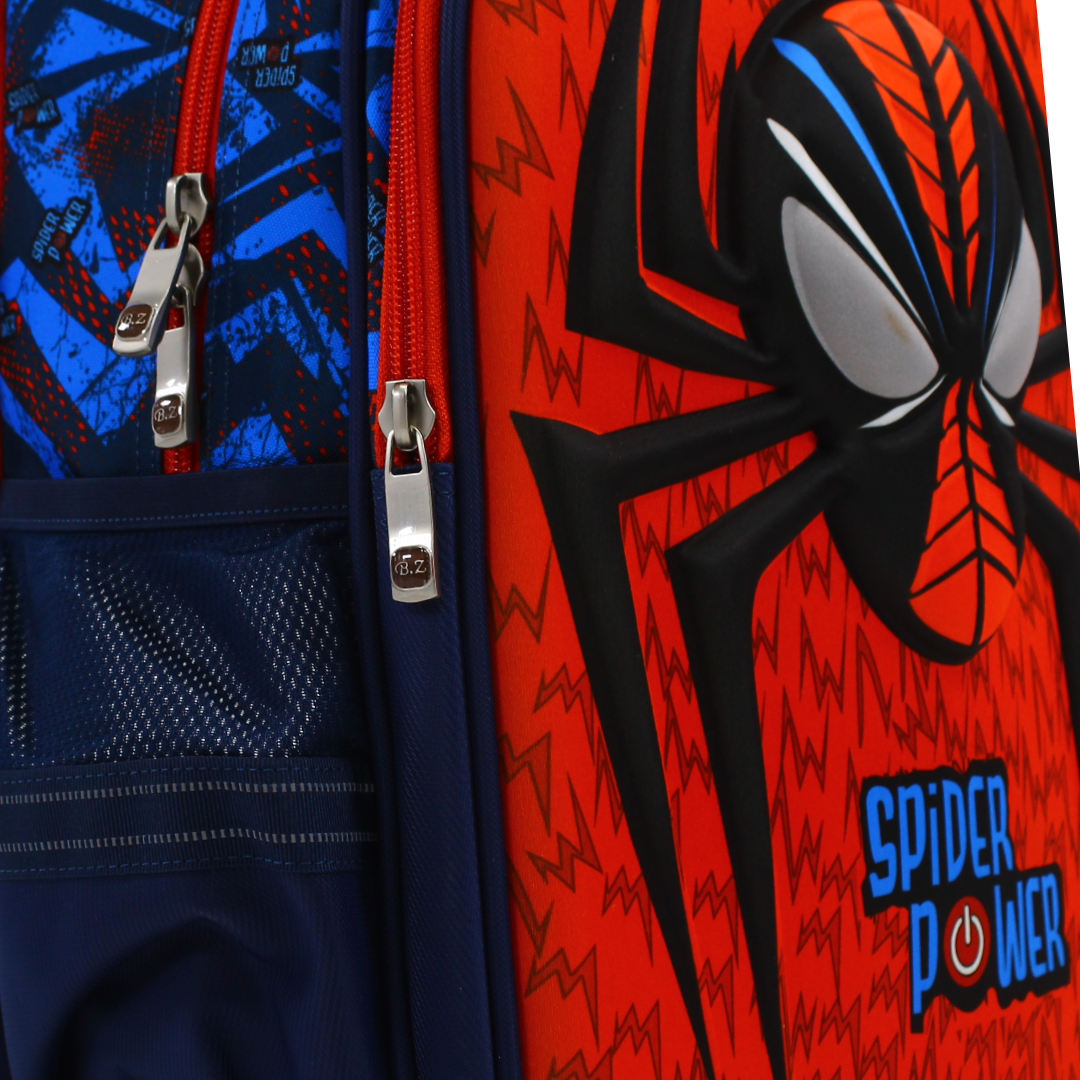 BZ Spider-Man Backpack 18.5 Inches with Trolley Sleeve – Orange & Navy