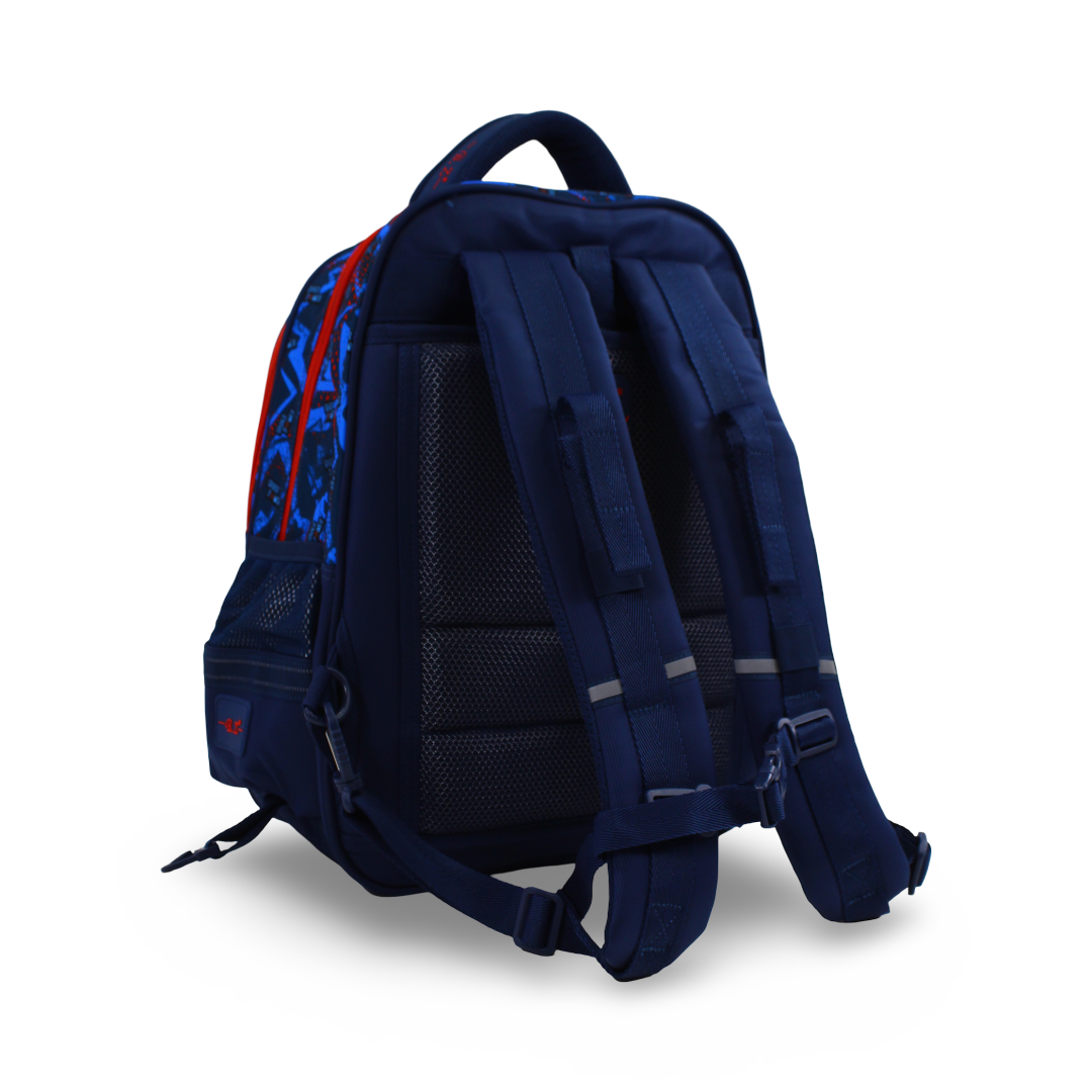 BZ Spider-Man Backpack 18.5 Inches with Trolley Sleeve – Orange & Navy