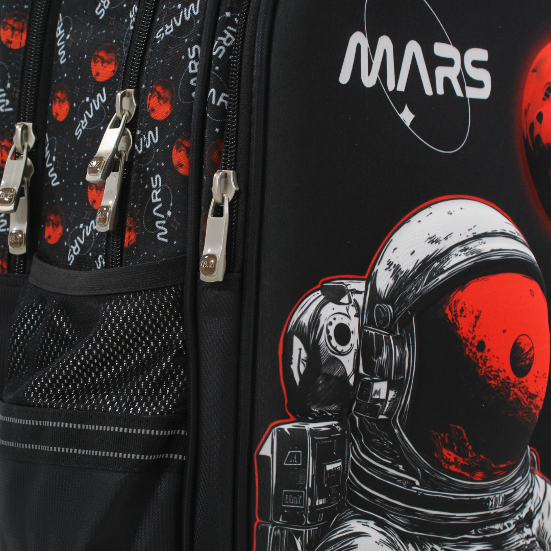 BZ Astronaut Mars Backpack 18.5 Inches with Trolley Sleeve – Black