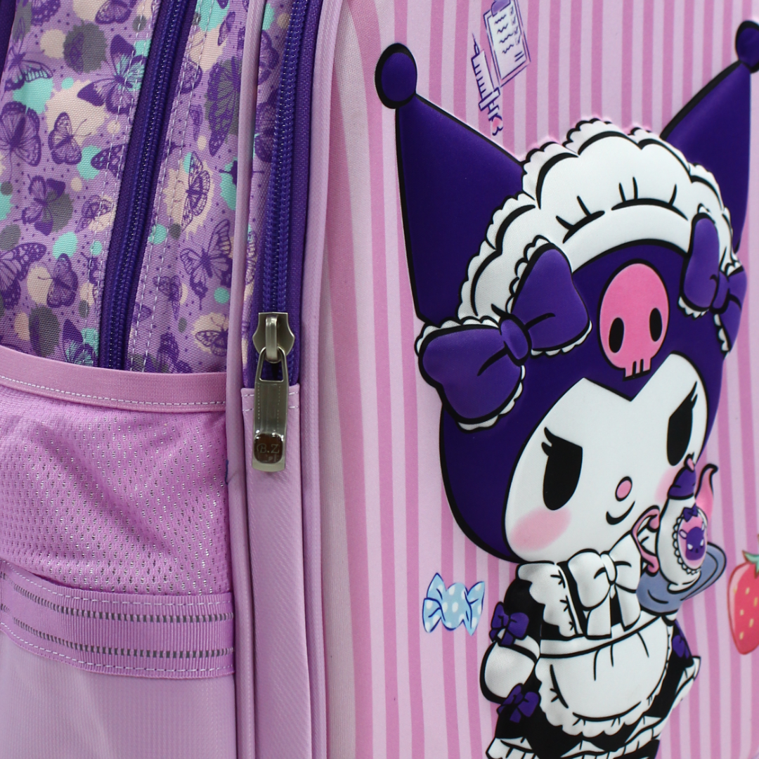 BZ Kuromi Backpack 18.5 Inches with Trolley Sleeve – Purple