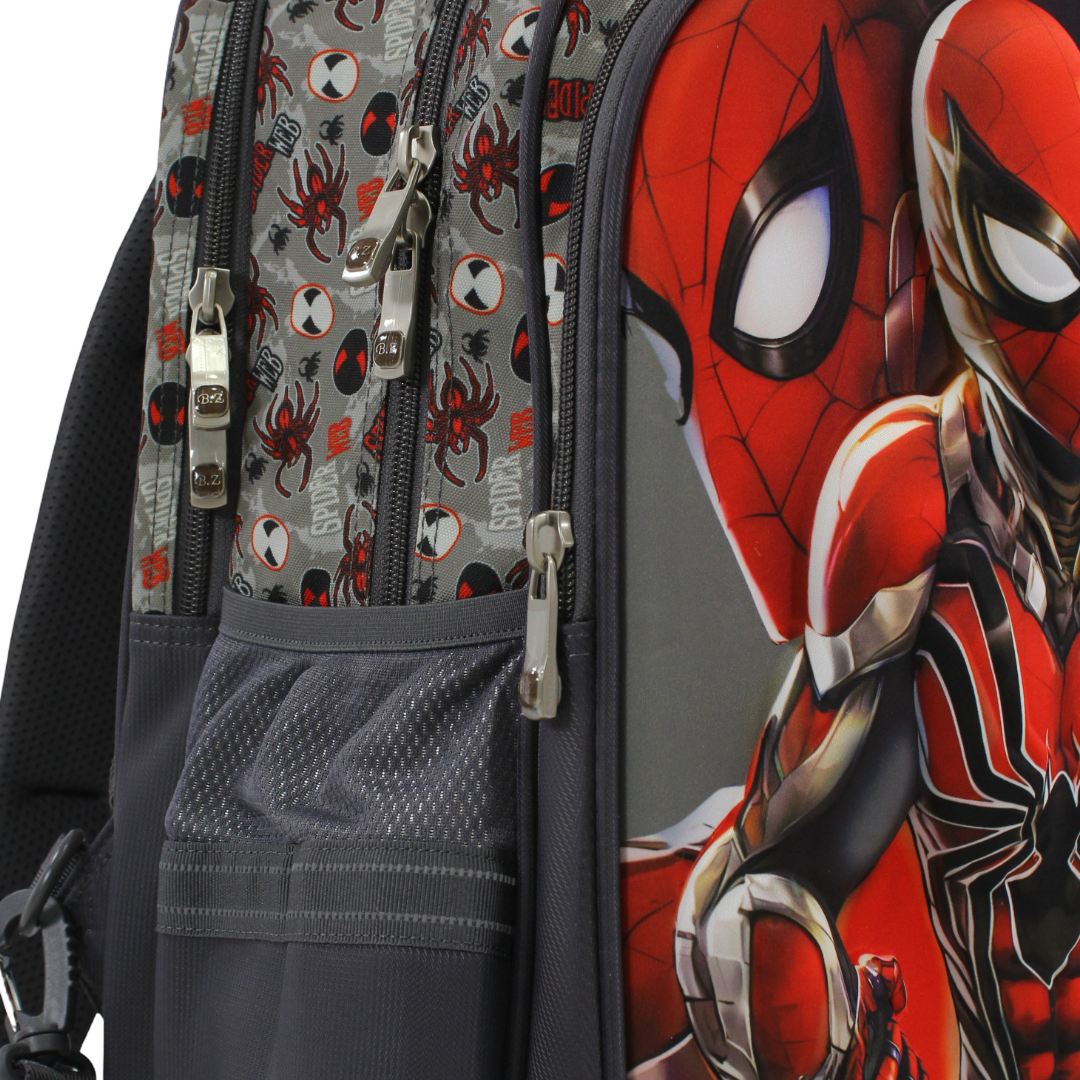 BZ Spider-Man Backpack 18.5 Inches with Trolley Sleeve – Grey