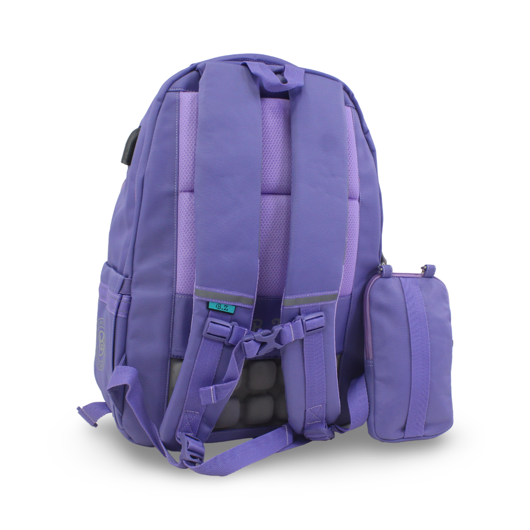 BZ Backpack with Trolley Sleeve 20 Inches + Pencil Case – Purple