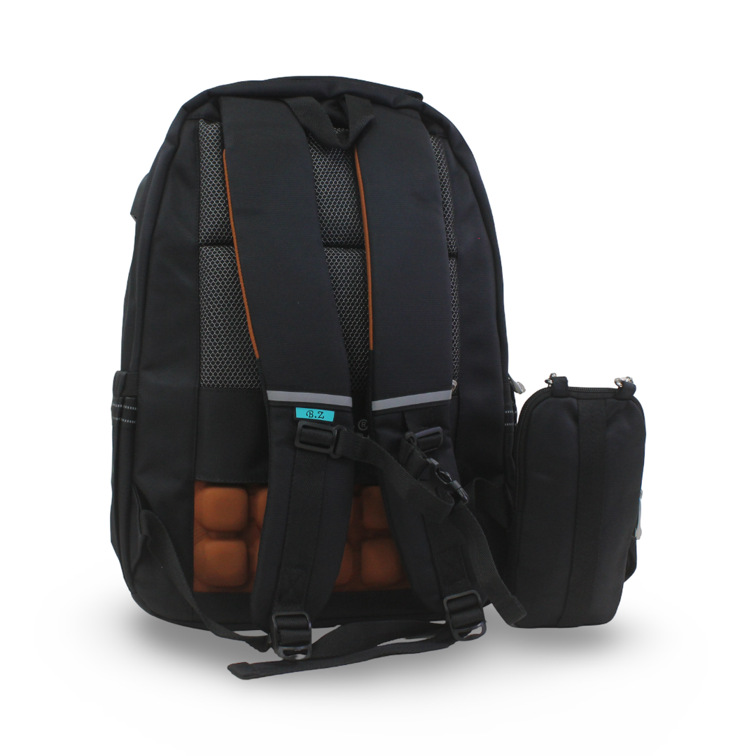 BZ Backpack with Trolley Sleeve 20 Inches + Pencil Case – Black