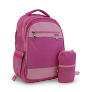 BZ Backpack with Trolley Sleeve 20 Inches + Pencil Case – Pink