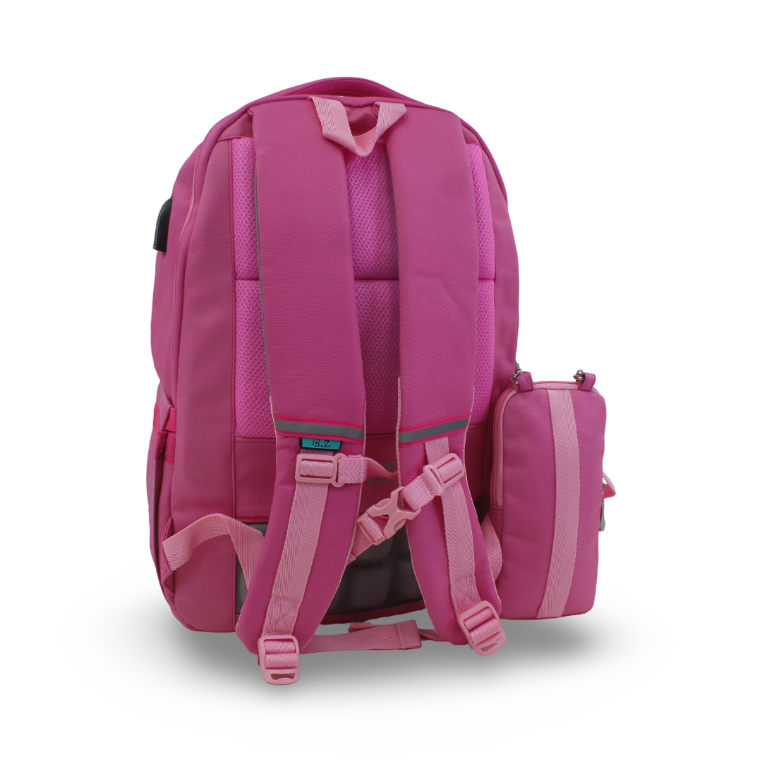 BZ Backpack with Trolley Sleeve 20 Inches + Pencil Case – Pink