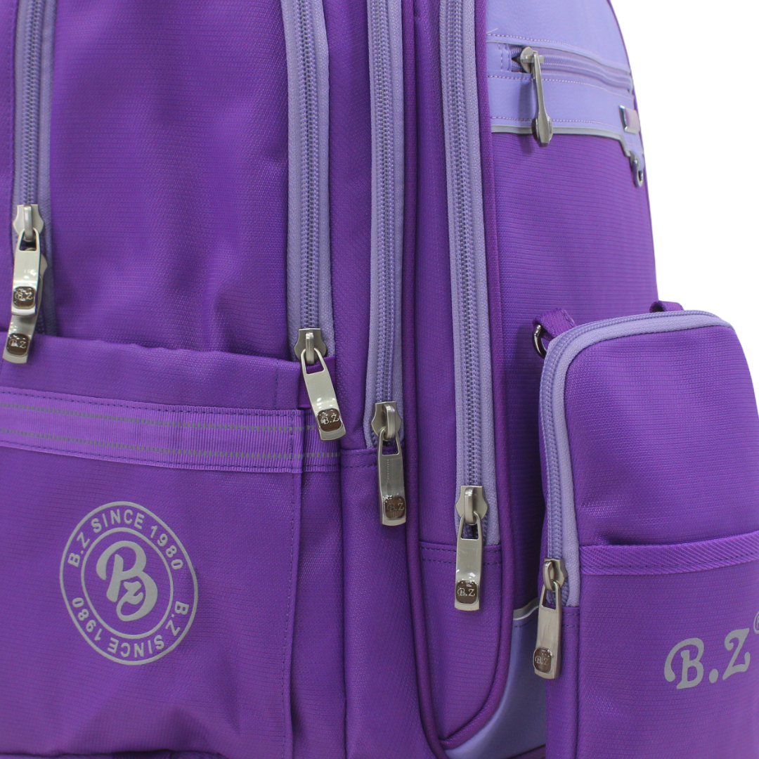 BZ Backpack with Trolley Sleeve 20 Inches + Pencil Case – Dark Purple