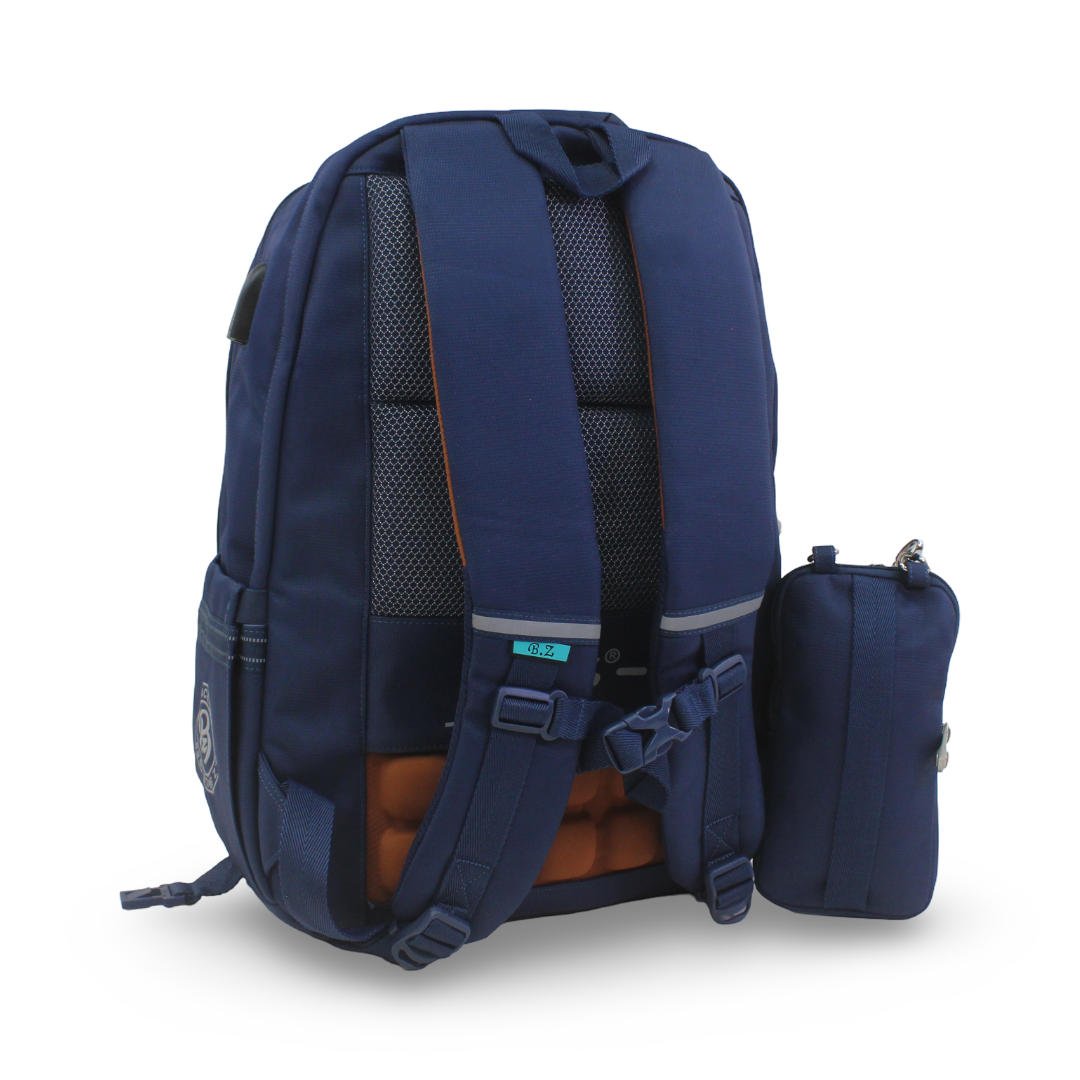 BZ Backpack with Trolley Sleeve 20 Inches + Pencil Case – Navy