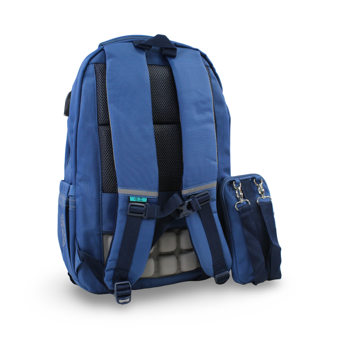 BZ Backpack 20 Inches with Trolley Sleeve + Pencil Case – Blue
