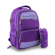 BZ Backpack 20 Inches with Trolley Sleeve + Pencil Case – Dark Purple