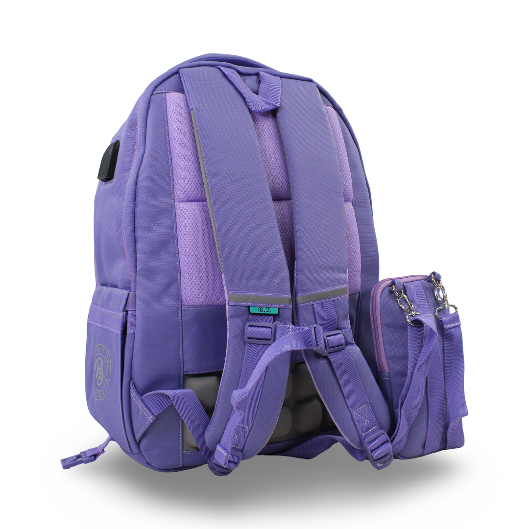 BZ Backpack 20 Inches with Trolley Sleeve + Pencil Case – Light Purple