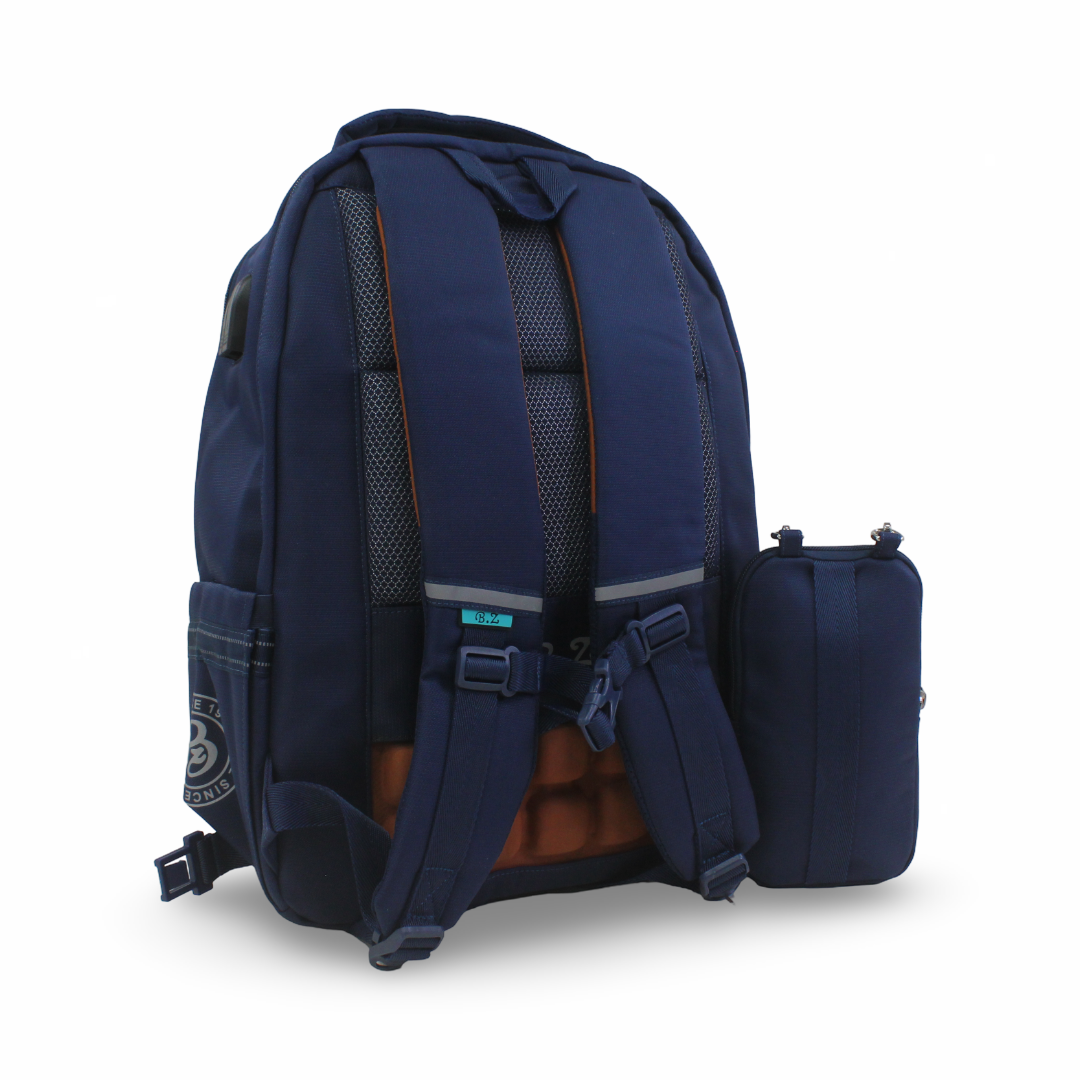 BZ Backpack with Trolley Sleeve 20 Inches + Pencil Case – Navy