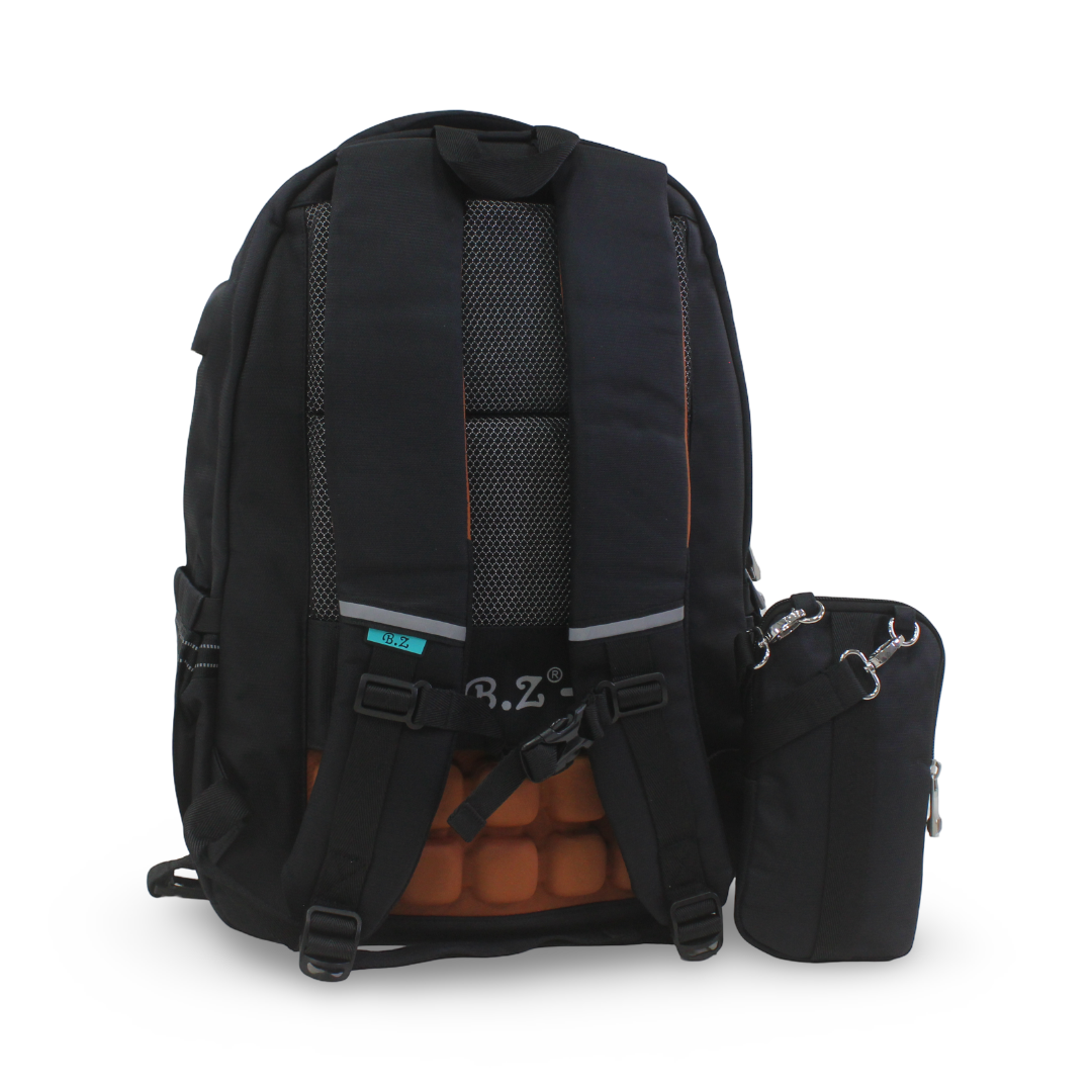 BZ Backpack with Trolley Sleeve 20 Inches + Pencil Case – Burgundy & Black