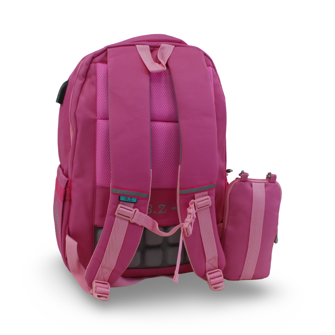 BZ Backpack with Trolley Sleeve 20 Inches + Pencil Case – Pink