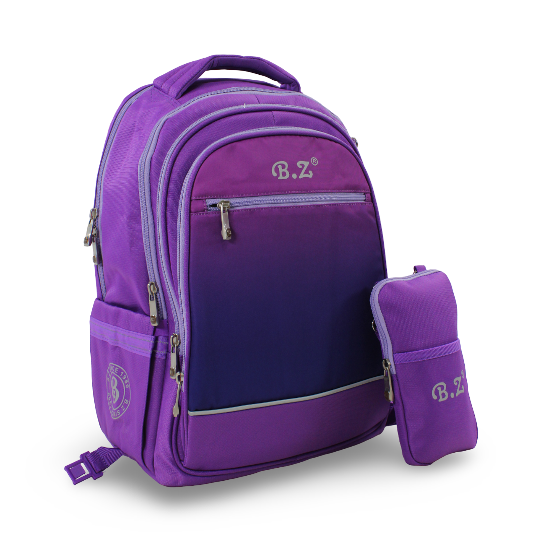BZ Backpack 20 Inches with Trolley Sleeve + Pencil Case – Dark Purple