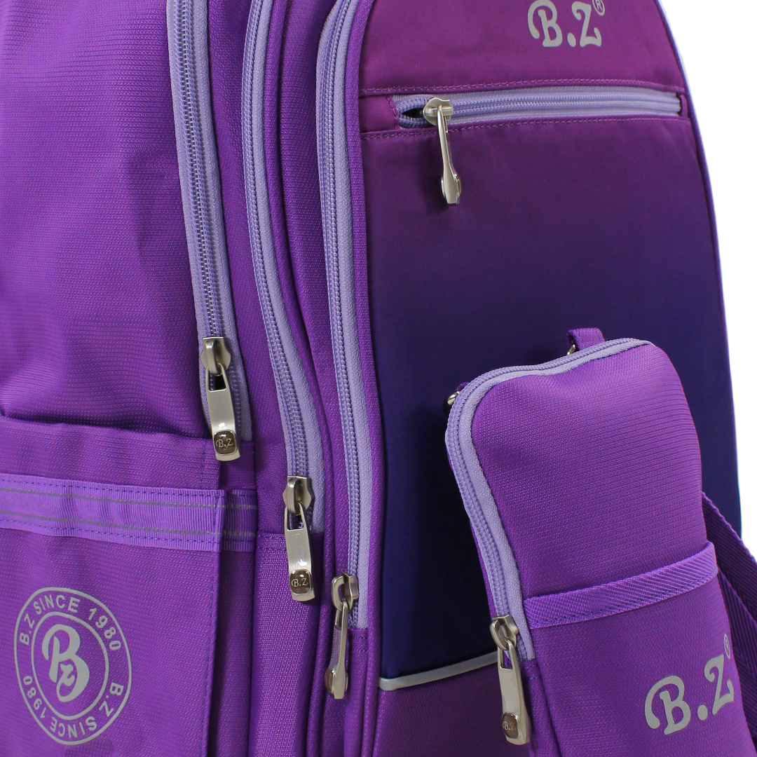 BZ Backpack 20 Inches with Trolley Sleeve + Pencil Case – Dark Purple