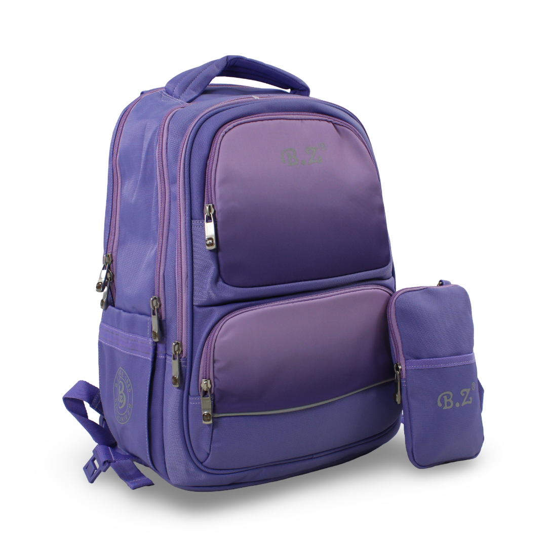 BZ Backpack 20 Inches with Trolley Sleeve + Pencil Case – Light Purple