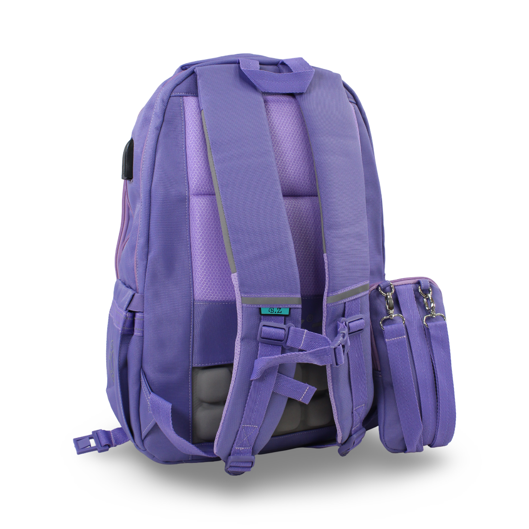 BZ Backpack 20 Inches with Trolley Sleeve + Pencil Case – Light Purple