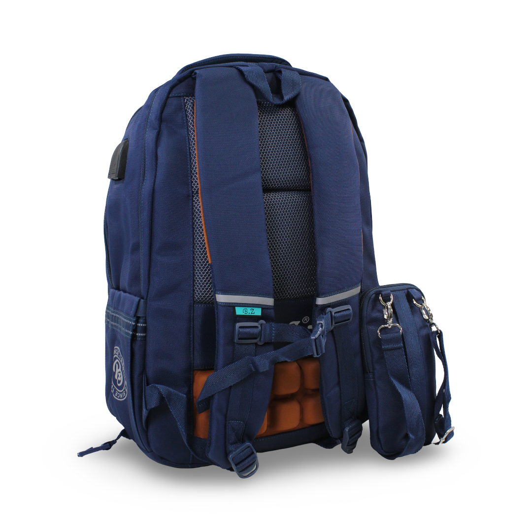 BZ Backpack 20 Inches with Trolley Sleeve + Pencil Case – Navy