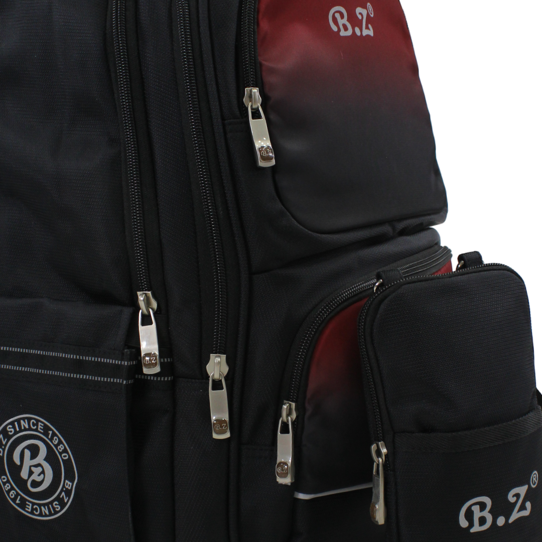 BZ Backpack 20 Inches with Trolley Sleeve + Pencil Case – Burgundy & Black