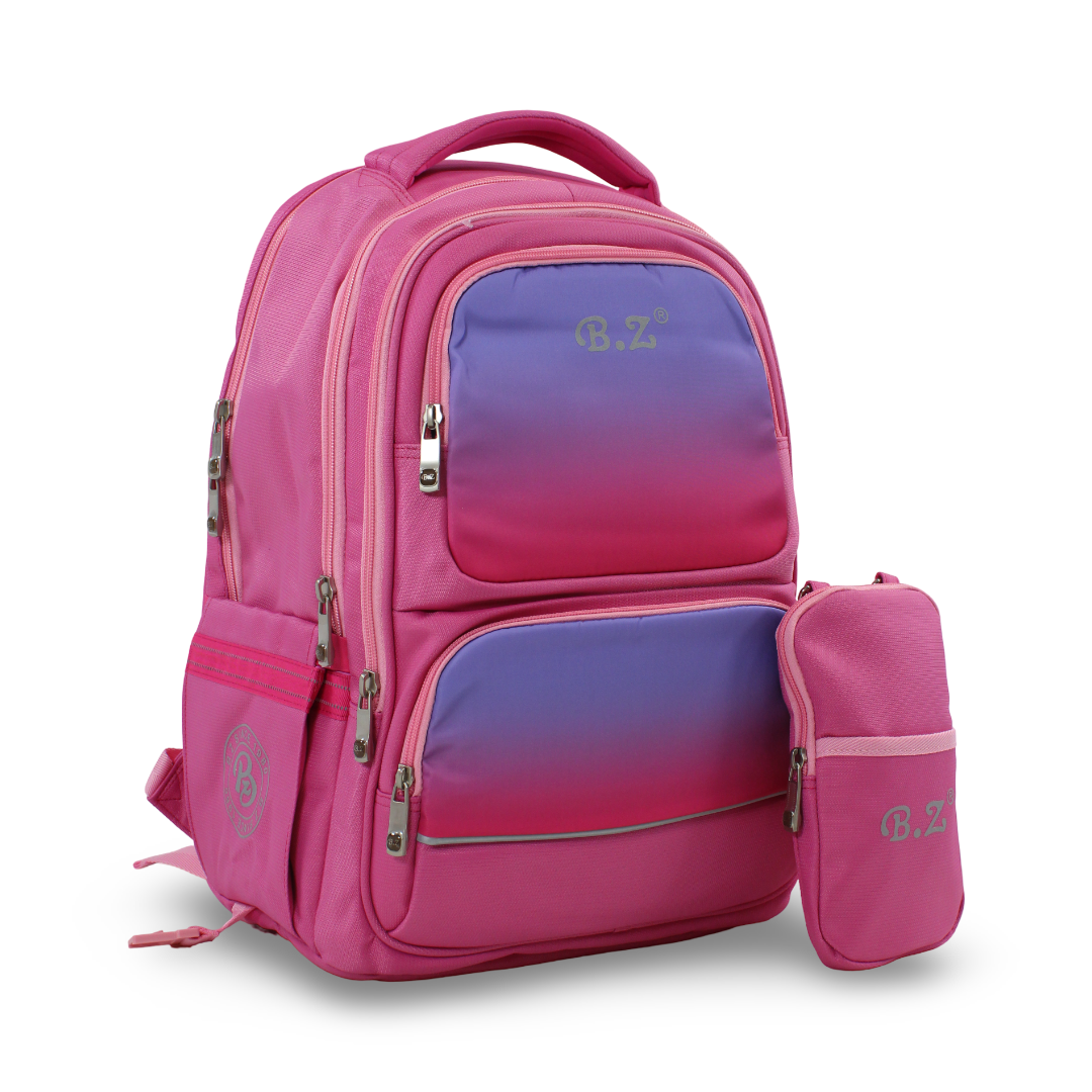 BZ Backpack 20 Inches with Trolley Sleeve + Pencil Case – Pink